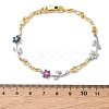 Brass Micro Pave Cubic Zirconia Link Chain Bracelets for Women BJEW-C156-04B-03GP-5
