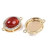 Natural Carnelian(Dyed & Heated) Oval Connector Charms KK-U043-50G-01-2