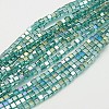 Electroplate Glass Beads Strands EGLA-D018-8x8mm-53-1