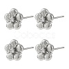 SHEGRACE Brass Micro Pave Cubic Zirconia Stud Earrings XGRQ4N068-711P-1