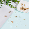 Teardrop Brass Stud Earring Findings KK-CN0003-41-4