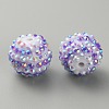 Stripe Pattern Resin Rhinestone Beads RESI-WH0034-20H-2