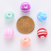 Opaque Striped Acrylic Beads MACR-S373-27A-3