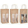 Jute Wine Storage Drawstring Pouches with PVC Clear Window ABAG-WH0035-052B-1