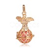 Golden Plated Brass Hollow Round Cage Pendants KK-J251-03G-2