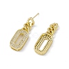 Clear Cubic Zirconia Oval Dangle Stud Earrings EJEW-I277-14G-2