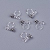 Transparent U Type Alloy Ear Clip PALLOY-WH0009-01P-1