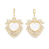 Brass Micro Pave Clear Cubic Zirconia Big Pendants KK-N227-130-2