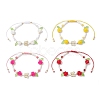 Glass Seed Bead and Resin Braided Bead Bracelets for Women BJEW-MZ00237-1