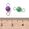 Dyed Natural Freshwater Shell Round Links Connector Charms PALLOY-JF05445-02-3