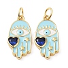 Rack Plating Brass Enamel with Glass Pendants X-KK-B076-11G-1
