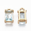 Brass Glass Rhinestone Pendants X-GLAA-S179-21H-RS-3