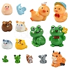 15Pcs 15 Styles Resin 3D Animal Figurines RESI-YW0001-94-1