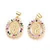 Brass Micro Pave Cubic Zirconia Pendants KK-I657-32G-A-1