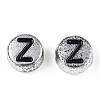 Plated Acrylic Horizontal Hole Letter Beads PACR-Q099-M03-S-3