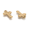 Ion Plating(IP) 304 Stainless Steel Tiny Cross Charms STAS-L159-06G-2