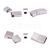 304 Stainless Steel Matte Magnetic Bracelet Clasps STAS-PH0018-11-WH-3