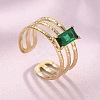 304 Stainless Steel Cuff Rings for Women RJEW-D302-03G-04-4
