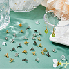60Pcs 3 Colors Flower Rack Plating Brass Filigree Bead Cap Bails KK-FH0006-86-5