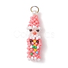 Easter Glass Seed Beaded Dwarf Pendants PALLOY-MZ01037-01-1