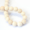 Frosted Natural Fossil Round Bead Strands X-G-E334-8mm-22-3