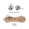 50Pcs 5 Styles Printed Natural Wood European Beads WOOD-YW0001-06-4
