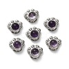 Brass Pave Natural Amethyst Multi-Strand Links KK-D366-01P-I-1