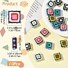 10Pcs 5 Colors Painted Glass Beads Enamel Beads LAMP-YW0001-95-2