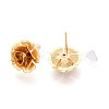 Brass Stud Earring Findings KK-T074-90G-2