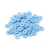 Flat Round Handmade Polymer Clay Beads CLAY-R067-6.0mm-36-4