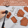 16Pcs Rectangle PU Leather Keychains KEYC-DC0001-45B-3