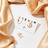 6Pcs 6 Style Flower & Square & Star & Moon Cubic Zirconia Stud Earrings EJEW-AN0003-31-7