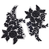 1Pair Polyester Paillette Embroidered Cloth Sew on Patches PATC-CY0001-02-1