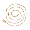 PVD Vacuum Plating 304 Stainless Steel Round Snake Chain Necklace NJEW-S420-009C-G-3