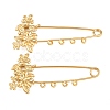 Flower 304 Stainless Steel Safety Pins Brooch Findings SA-CBA098D-14A-G04-1