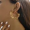Luxurious Brass Flower Hoop Earrings NZ6033-2