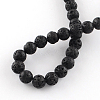 Dyed Natural Lava Rock Gemstone Round Bead Strands X-G-R293-04-2