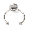 Non-Tarnish 304 Stainless Steel Open Cuff Ring Components STAS-I306-06A-P-3