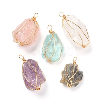 Natural & Synthetic Gemstone Pendants PALLOY-JF00908-1