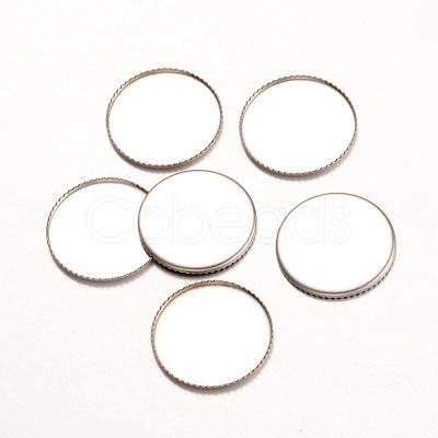 Tarnish Resistant 316 Surgical Stainless Steel Milled Edge Bezel Cups STAS-K099-01-18mm-P-1