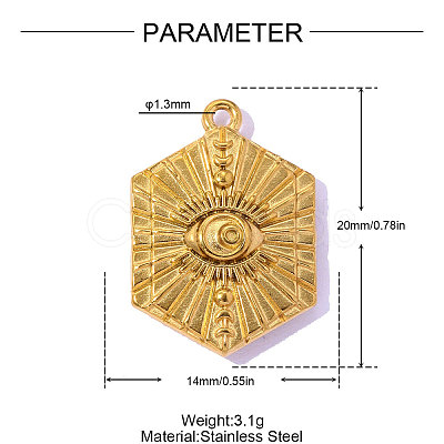 304 Stainless Steel Pendants STAS-OY016-45G-1