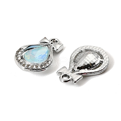 UV Plating Alloy Glass Pendants FIND-K032-27P-1