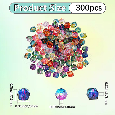 Two Tone Transparent Spray Painted Acrylic Beads ACRP-PA0001-01A-1