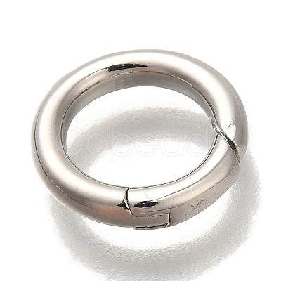 Rack Plating Brass Spring Gate Rings KK-I720-05P-1