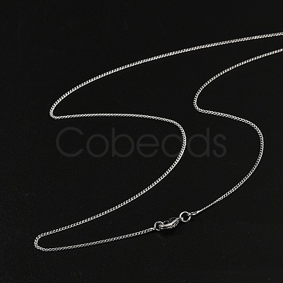 1mm Rack Plating Brass Curb Chain Necklaces for Women Men MAK-L044-26P-1