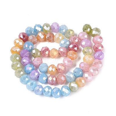 Dyed Crackle Imitation Jade Glass Beads Strands EGLA-Q131-02C-08-1