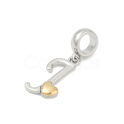 Brass European Dangle Charms KK-Z097-01J-GP-1