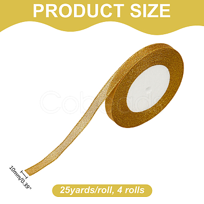 4 Rolls Polyester Organza Ribbon ORIB-ME0001-01-1