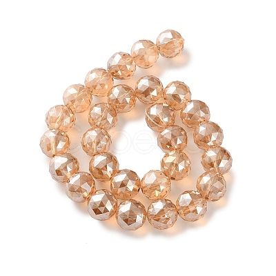 Transparent Electroplate Glass Beads Strands EGLA-N002-34E-F01-1