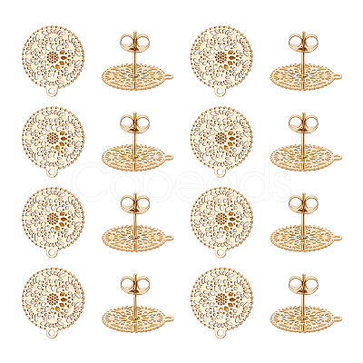 16Pcs 304 Stainless Steel Stud Earring Findings STAS-UN0048-04-1
